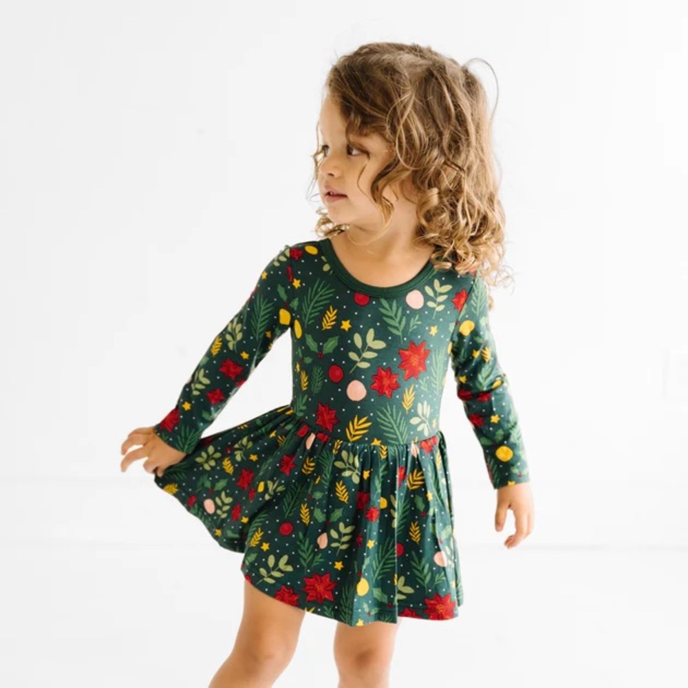 Little Sleepies Play - Holly Jolly Twirl Dress with bodysuit, 12-18 mo - NIB